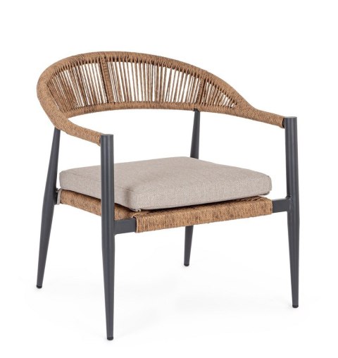 BIZZOTTO krzesło ogrodowe JANDIA szare / naturalne