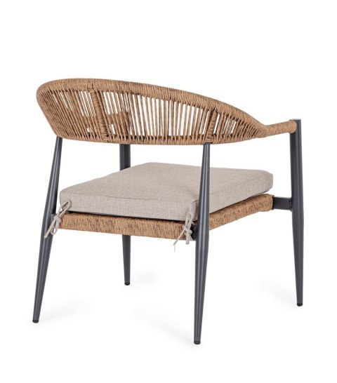 BIZZOTTO krzesło ogrodowe JANDIA szare / naturalne