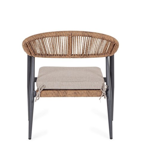 BIZZOTTO krzesło ogrodowe JANDIA szare / naturalne