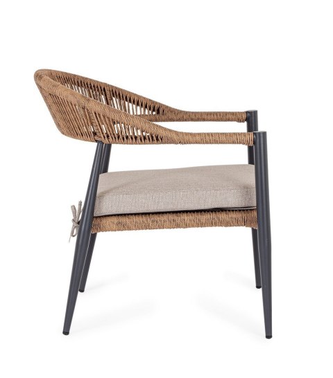 BIZZOTTO krzesło ogrodowe JANDIA szare / naturalne