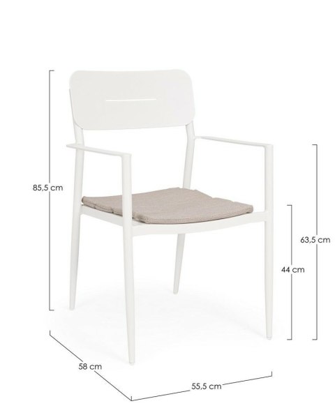BIZZOTTO krzesło ogrodowe NEBULA białe