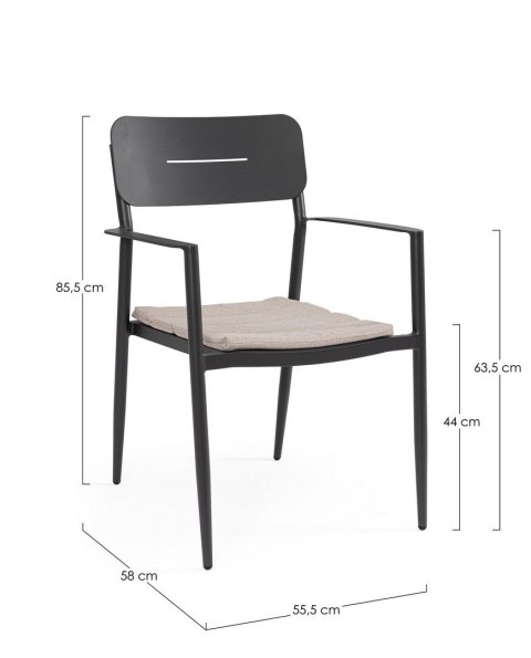 BIZZOTTO krzesło ogrodowe NEBULA czarne