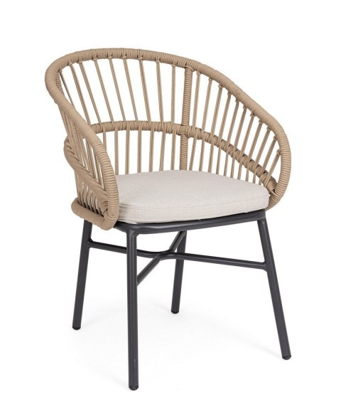 BIZZOTTO krzesło ogrodowe ODIVELAS beżowe