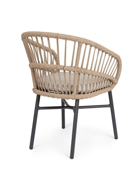 BIZZOTTO krzesło ogrodowe ODIVELAS beżowe