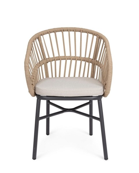 BIZZOTTO krzesło ogrodowe ODIVELAS beżowe