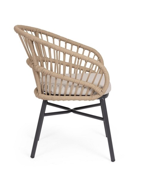 BIZZOTTO krzesło ogrodowe ODIVELAS beżowe