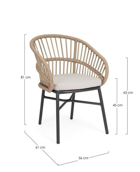 BIZZOTTO krzesło ogrodowe ODIVELAS beżowe