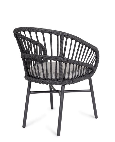 BIZZOTTO krzesło ogrodowe ODIVELAS czarne