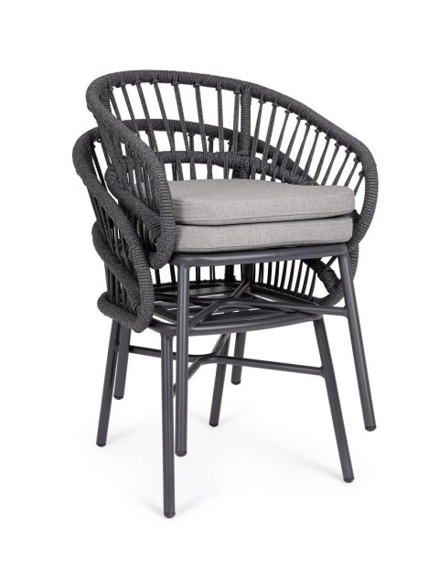 BIZZOTTO krzesło ogrodowe ODIVELAS czarne