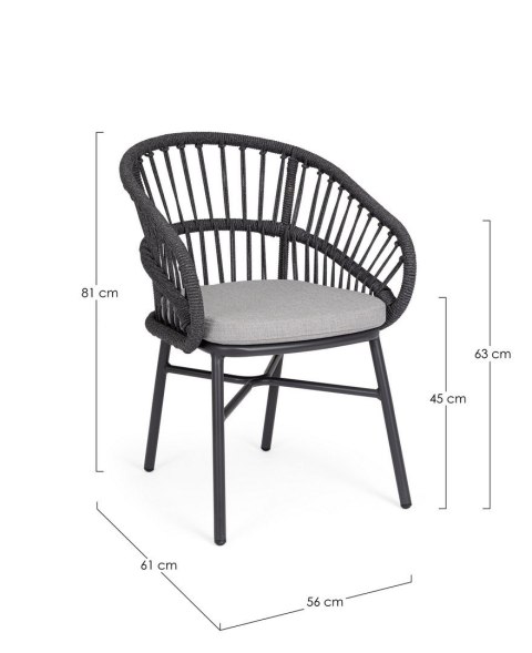BIZZOTTO krzesło ogrodowe ODIVELAS czarne