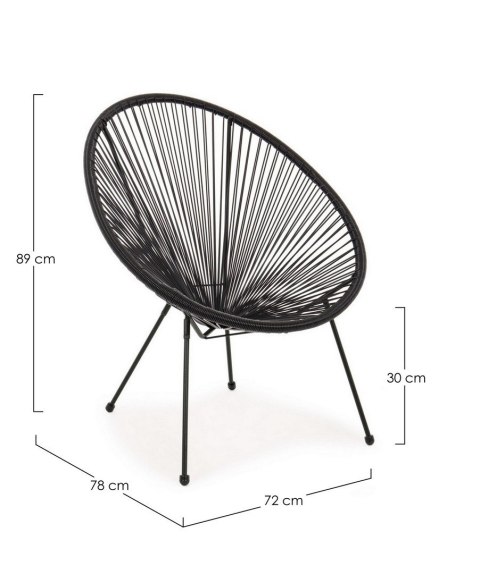 BIZZOTTO krzesło ogrodowe PARKER czarne