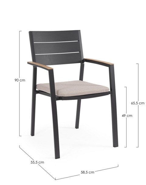 Bizzotto BIZZOTTO krzesło ogrodowe ZELMAR szare