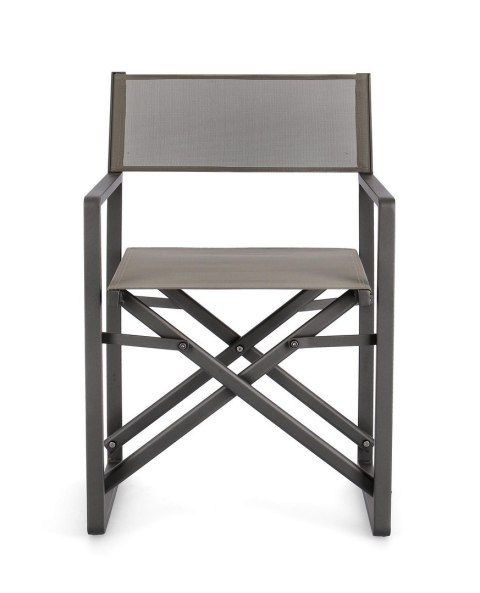 BIZZOTTO krzesło ogrodowe / reżyserskie KONNOR szare