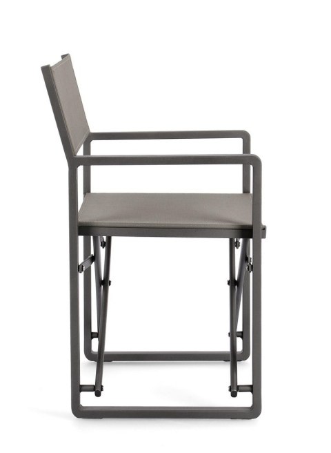 BIZZOTTO krzesło ogrodowe / reżyserskie KONNOR szare