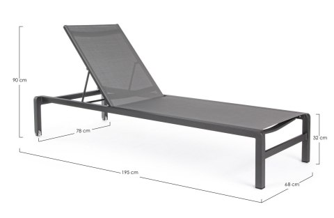 Bizzotto BIZZOTTO leżak ogrodowy KONNOR szary