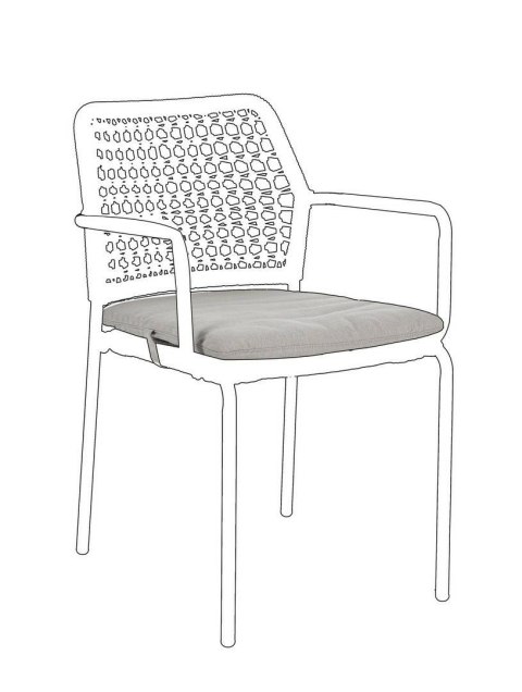 Bizzotto BIZZOTTO poduszka do krzesła RAJADA jasnoszara