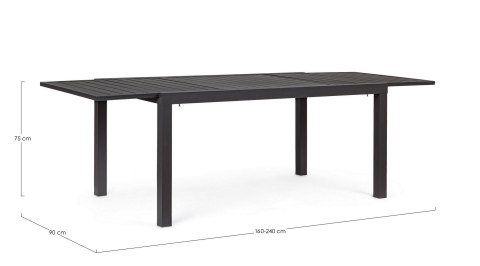 Bizzotto BIZZOTTO stół ogrodowy HILDE 160-240 szary / rozkładany