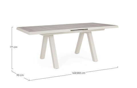 BIZZOTTO stół ogrodowy KRION PELICAN 163-203 rozkładany