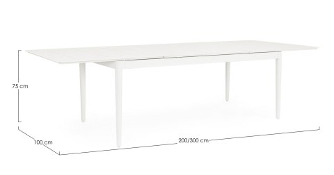 Bizzotto BIZZOTTO stół ogrodowy NEBULA 200-300 biały / rozkładany