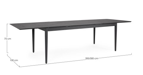 Bizzotto BIZZOTTO stół ogrodowy NEBULA 200-300 czarny / rozkładany