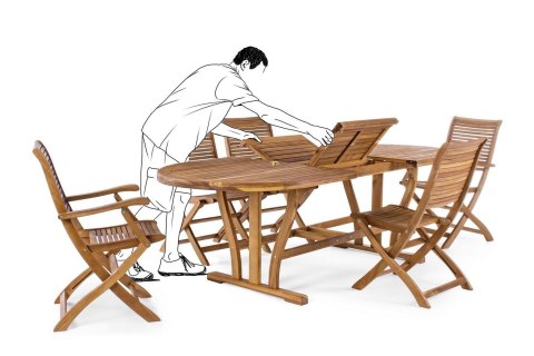 BIZZOTTO stół ogrodowy NOEMI 180-240 naturalny / rozkładany