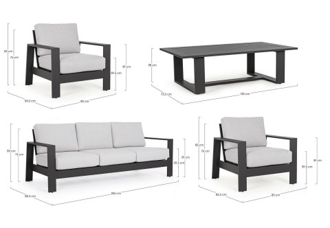 BIZZOTTO zestaw ogrodowy BALTIC antracyt