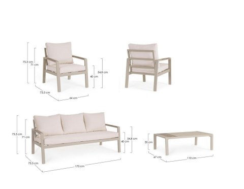 Bizzotto BIZZOTTO zestaw ogrodowy ELNA PEYOTE beżowy