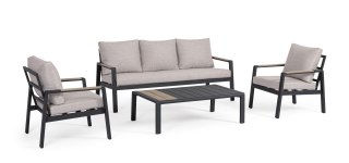 BIZZOTTO zestaw ogrodowy ELNA antracyt / beż