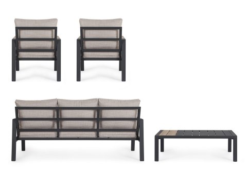 BIZZOTTO zestaw ogrodowy ELNA antracyt / beż