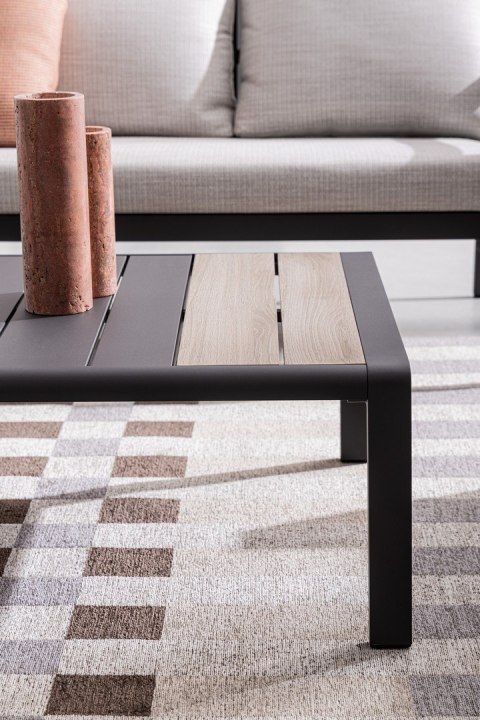 BIZZOTTO zestaw ogrodowy ELNA antracyt / beż