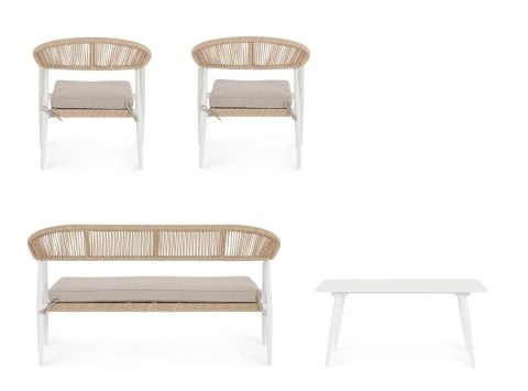 Bizzotto BIZZOTTO zestaw ogrodowy JANDIA biały / beż