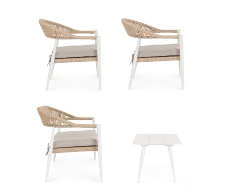 Bizzotto BIZZOTTO zestaw ogrodowy JANDIA biały / beż