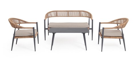 Bizzotto BIZZOTTO zestaw ogrodowy JANDIA szary / beż