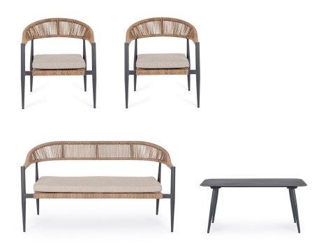 Bizzotto BIZZOTTO zestaw ogrodowy JANDIA szary / beż