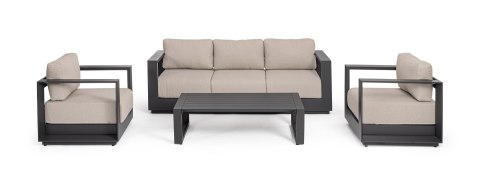 BIZZOTTO zestaw ogrodowy MOSES antracyt / beż