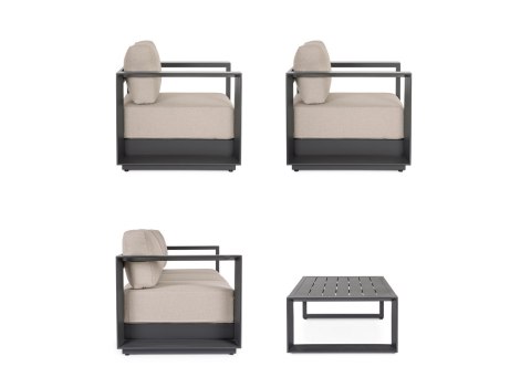 BIZZOTTO zestaw ogrodowy MOSES antracyt / beż