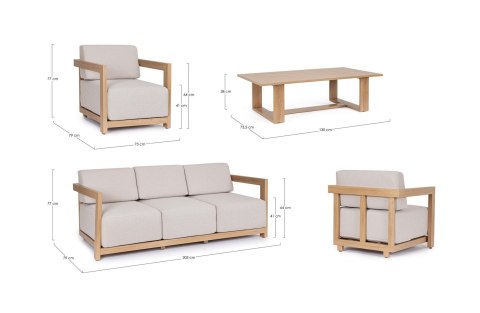 Bizzotto BIZZOTTO zestaw ogrodowy THESEUS naturalny