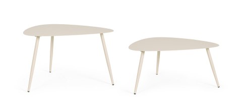 BIZZOTTO zestaw stolików ogrodowych YVONNE beżowy