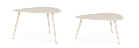 BIZZOTTO zestaw stolików ogrodowych YVONNE beżowy