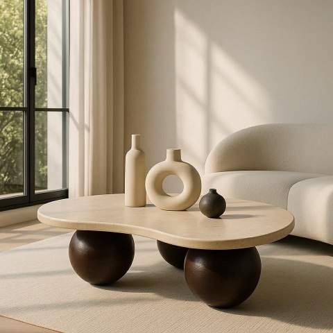 MaMaison MaMaison stolik kawowy ORGANIC 106 trawertyn / drewno