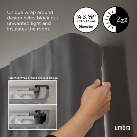 Umbra UMBRA karnisz TWILIGHT DOUBLE 76 - 213 cm czarny mat