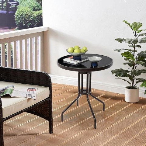 Stół ISLAND Okrągły 60cm - czarny blat
