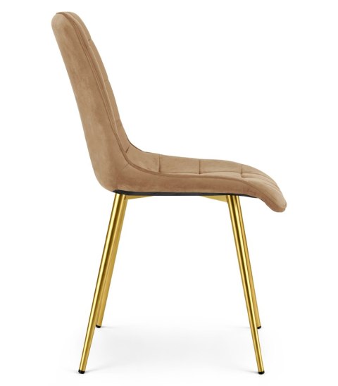 Krzesło SPLIT - aksamit brąz / nogi złote x 1