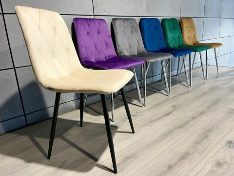 Krzesło tapicerowane BORGO VELVET BEIGE SMOKE II GATUNEK