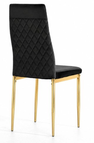Krzesło tapicerowane VALVA CARO VELVET BLACK GOLD
