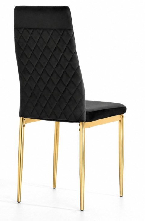 Krzesło tapicerowane VALVA CARO VELVET BLACK GOLD