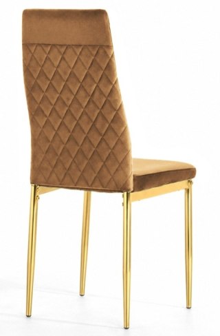 Krzesło tapicerowane VALVA CARO VELVET TRUFLE GOLD