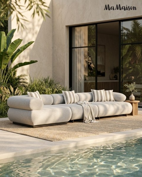MaMaison MaMaison sofa ogrodowa ALEXANDER szara (poduszki i pokrowiec w zestawie)
