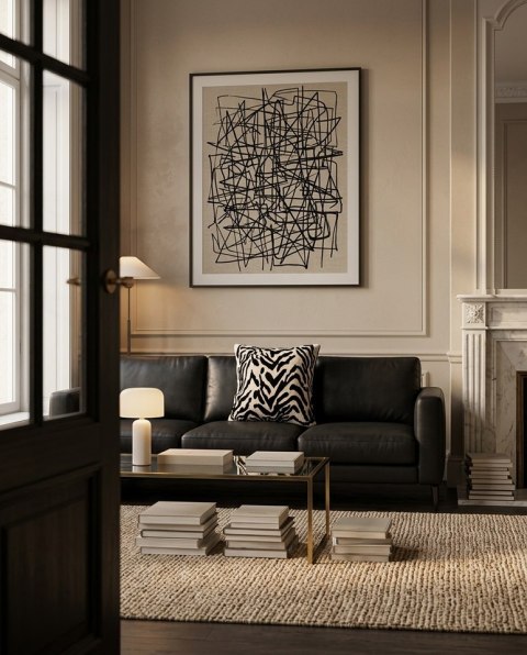 SHP Poduszka dekoracyjna SHP ZEBRANO 44x44 beżowa / czarna