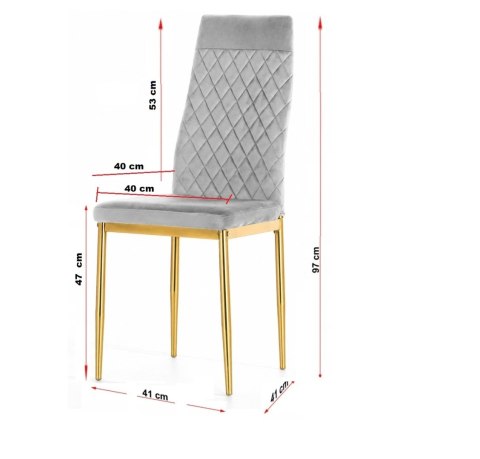 Krzesło tapicerowane VALVA CARO VELVET BEIGE